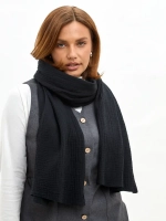 Шарф палантин из муслина черный