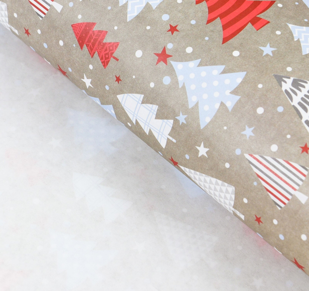 Бумага упаковочная крафтовая «Новогодний узор», 50 × 70 см Цена указана за 1 лист