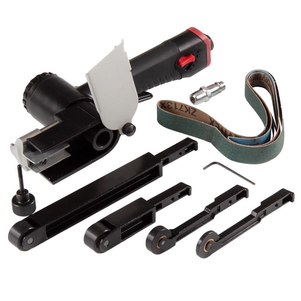 MIGHTY SEVEN (QB-325N) Пневматическая ленточная шлифовальная машина, 16 000 об/мин, 4 насадки, кейс