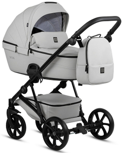 Детская коляска Tutis Viva 5 Plus Leather 2024 3 в 1 с автокреслом Elo Lux EduSky Black 1452085 Cloud