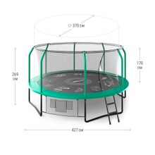 Батут UNIX Line SUPREME GAME 14 ft (Green)