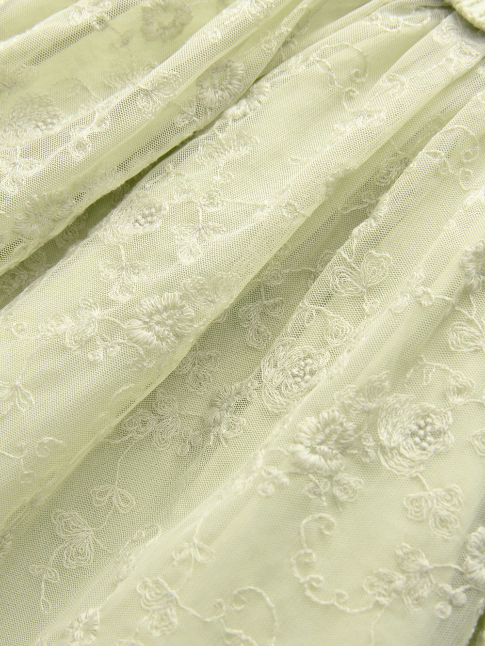 Платье с вышивкой для девочки Next E25-172, Салатовый