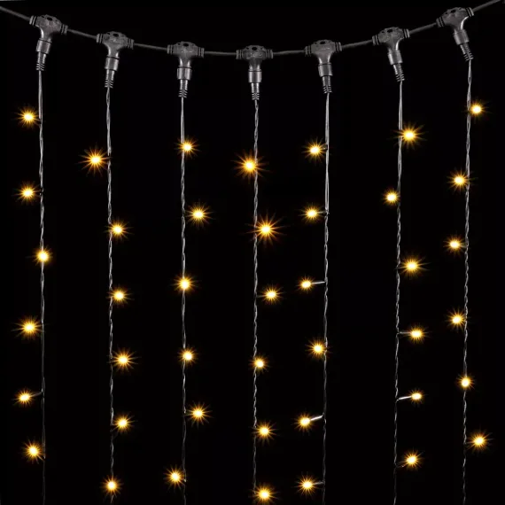 Светодиодный занавес 1*6 м, 220V., 600 шампань LED ламп, черный ПВХ, Beauty Led (PCL601CAP-11-2CH)