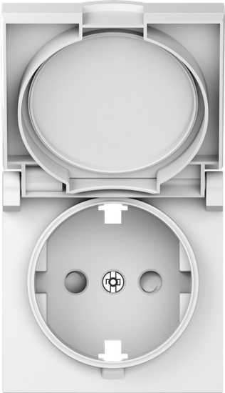 Накладка для розетки Schuko с заземлением,  с крышкой,  16A 250 В~,  матовый белый,  серия A07