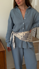 Рубашка Дунай из муслина для бер. и кор., Грозовое небо