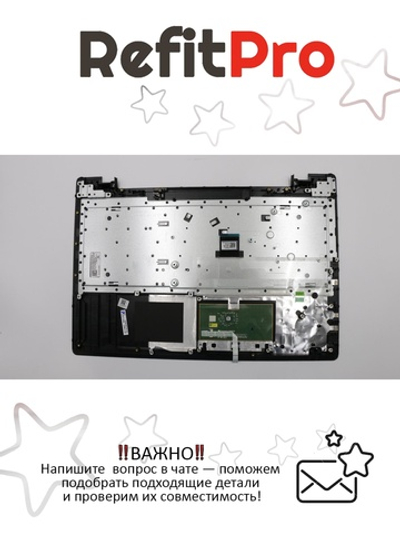 Верхняя панель с клавиатурой (топкейс) для ноутбука Lenovo 110-15ACL черная, расскладка - русская+украинская (5CB0L69470)