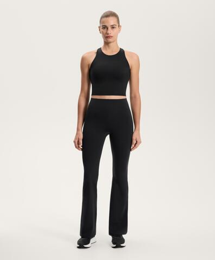 OYSHO Компрессионные брюки клеш Flare Compressive Raise Up, черный
