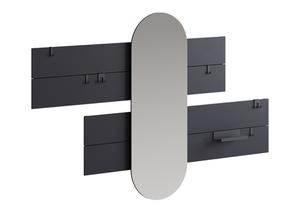 Вешалка Stripe L горизонтальная с зеркалом 60*160 см (черный)