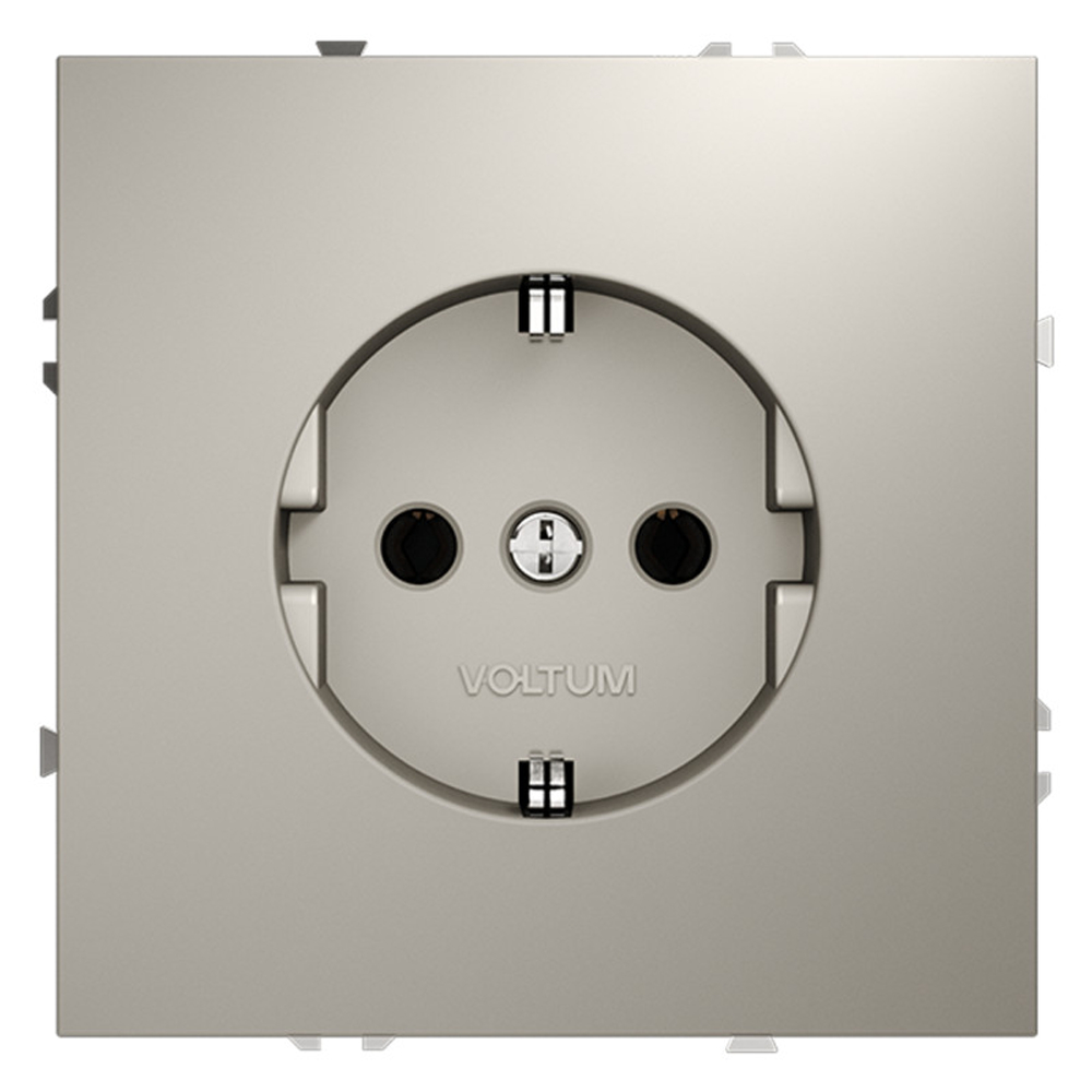 Розетка встраиваемая VOLTUM S70 с заземлением 16А, (кашемир)