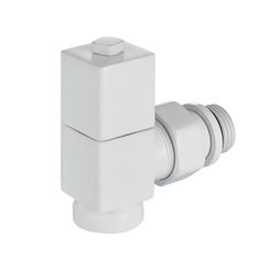 Набор дизайн-вентилей Royal Thermo CUBE, угловой (белый) 1/2quot;