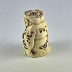 Статуэтка нэцкэ Дед с мешком риса и посохом