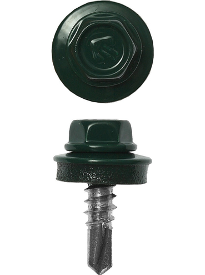 ЗУБР СКМ 6005, 25 х 5.5 мм, зелёный насыщ., 420 шт, кровельный саморез, Профессионал (4-300315-55-025-6005)