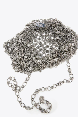 ZARA МИНИ-СУМКА С БУСИНАМИ, СЕРЕБРИСТЫЙ