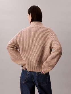 Свитер Calvin Klein Rib Chunky Relaxed Turtleneck Sweater Guilford Neutral