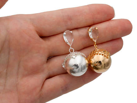 Серьги-гвоздики "Шар", 37мм