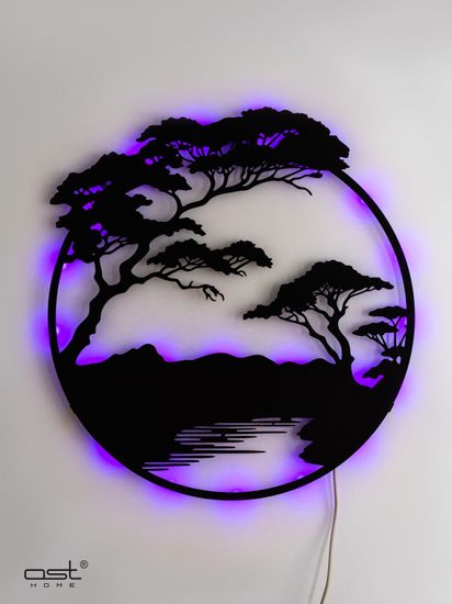 Панно с RGB подсветкой "Бонсай"