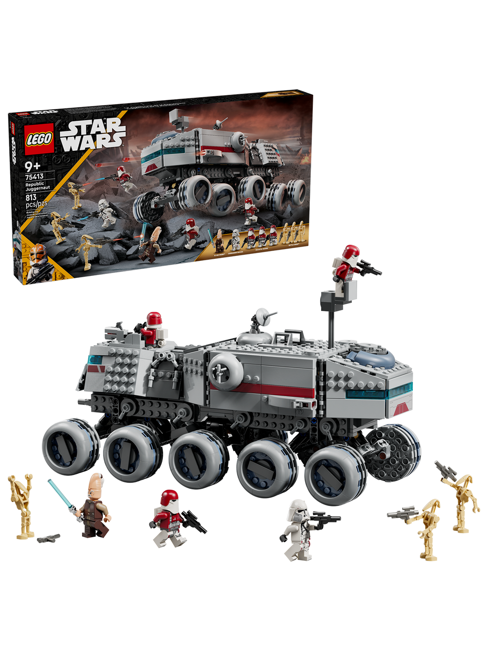 Конструктор Лего Звёздные войны Республика Джаггернаут 75413 | LEGO Star Wars Republic Juggernaut  813 деталей 9+