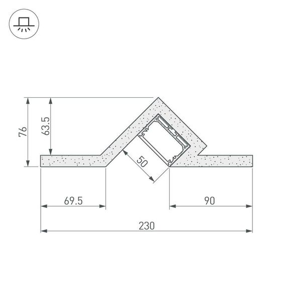 Профиль декоративный Arlight ARL-Slot45-50-2000 022268