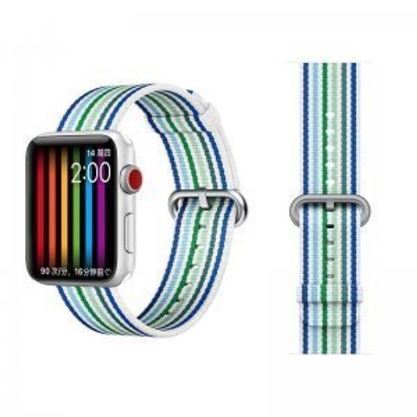 Ремешок COTEetCI W30 Nylon Rainbow Band (WH5251-WB-42) для Apple Watch 44мм/ 42мм Бело-Синий