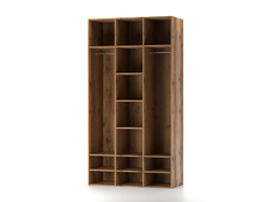 Харди шкаф трехдверный со стеклом Дуб Делано Темный / Грин софт