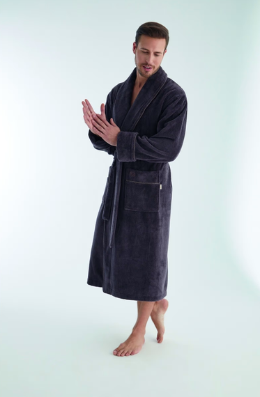 Халат мужской махровый 1350 серый Nusa