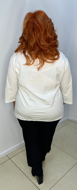 Белый коттоновый блузон "обманка"