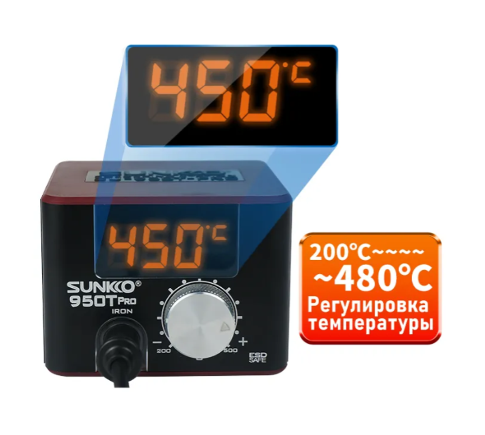 Паяльная станция SUNKKO 950T Pro 90Вт 220В, бордовая