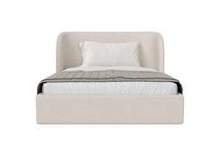 Кровать двуспальная Classic 140 см (молочный, рогожка)