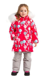 Комплект для девочек куртка и штаны "Бажена" принт/серый р.98 (Батик) 424-22з