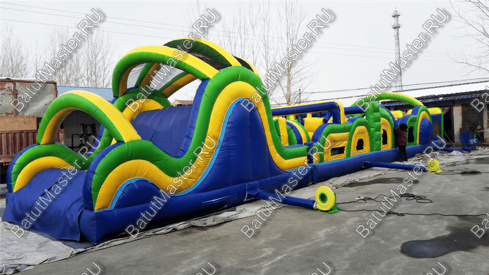 Надувной батут "Длинная полоса препятствий" 20*4*5 м