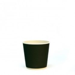 Стакан с двойными стенками для горячих напитков 120 мл, черный, гофр.картон, 40 шт, Garc