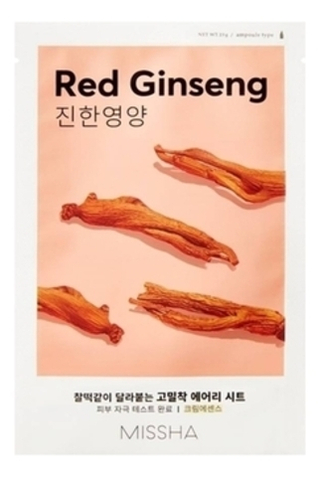 Тканевая маска с экстрактом красного женьшеня MISSHA Airy Fit Sheet Mask Red Ginseng