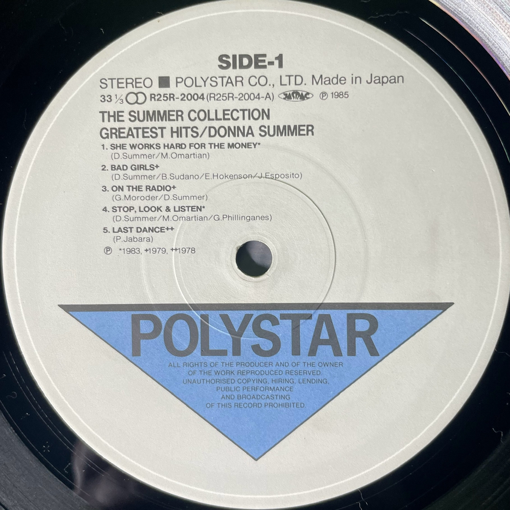 Donna Summer ‎– The Summer Collection (Greatest Hits) Япония 1985г.