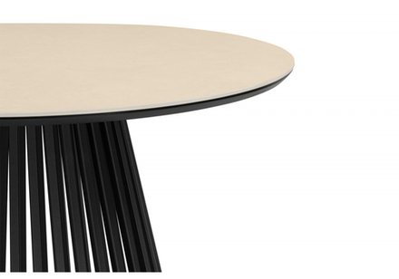 Керамический стол Woodville Нэнси 90 okara light yellow, черный