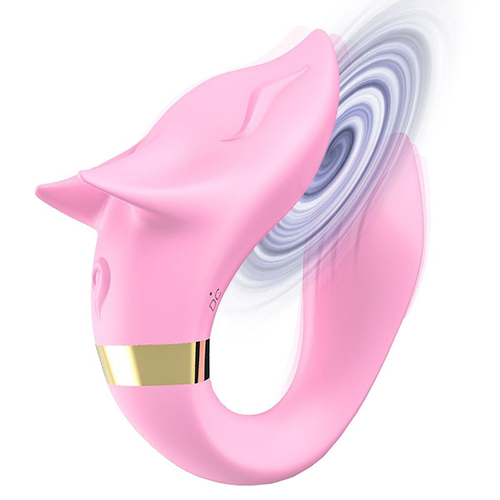 Розовый вибромассажер для пар с пультом ДУ Silicone Toys Fox Pink USK-GZ01
