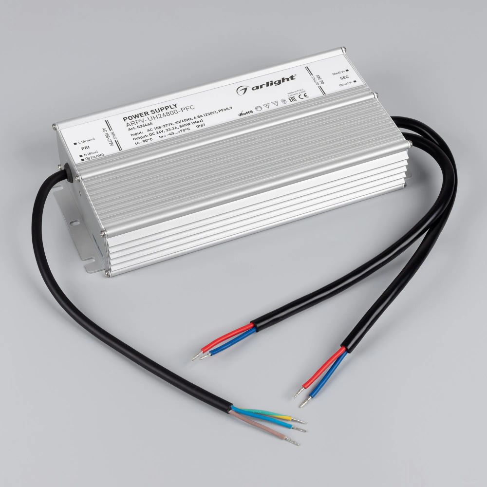 Блок питания ARPV-UH24800-PFC (24V, 33.3A, 800W) (Arlight, IP67 Металл, 7 лет) 034464