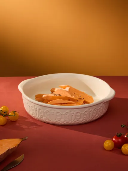 Блюдо для запекания birds of paradise, D27 см, кремовое