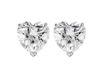 Пусеты с муассанитами огранки "Сердце" общей массой 2.4 ct
