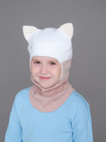 Шлем весенний/осенний вязаный (Розовый дым) КИС