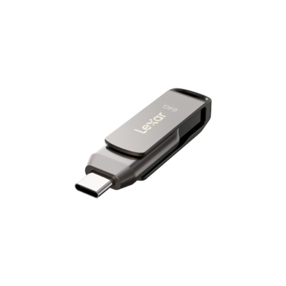 Флеш накопитель 64GB Lexar® JumpDrive® Dual Drive D400 USB 3.1 Type-C™ (OTG), металл/пластик, 130 MB/s