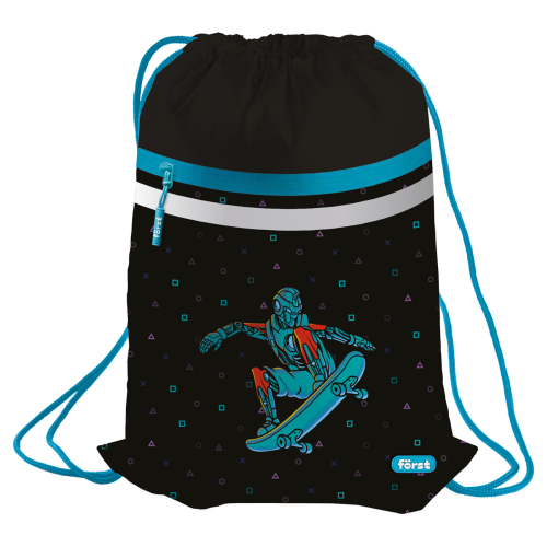 Мешок для обуви 1 отделение "Neo skater", 350*460мм, вентиляционная сеточка, светоотражающая лента, карман на молнии, Först