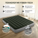 Матрас надувной Intex, 203х152х25 см, 64779, насос внешн, на батар, флок, 273 кг