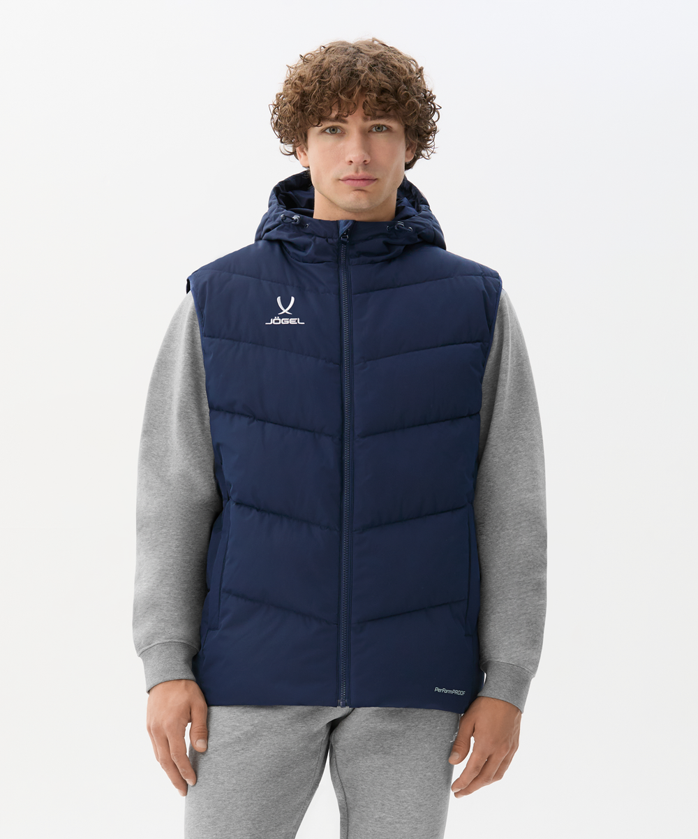 Жилет утепленный c капюшоном JÖGEL ESSENTIAL PerFormPROOF Padded Hooded Vest, темно-синий