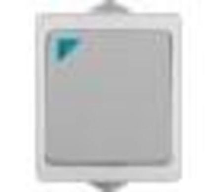 Выключатель одноклавишный с подсветкой"UNIVersal" серия "Аллегро", IP-54, о/у, 10А, 220В, серый (евр