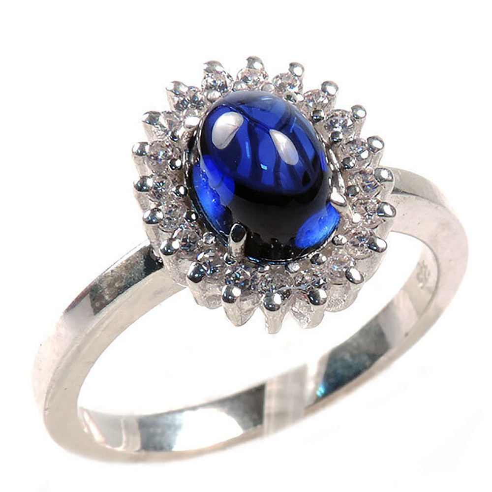 Кольцо "Налани" сапфир, фианит