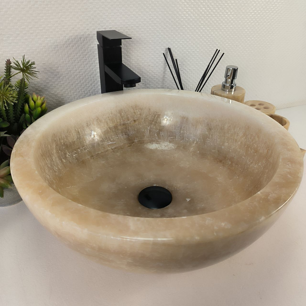 Раковина из оникса Bowl Yellow BO-64725 45*45*17 0200