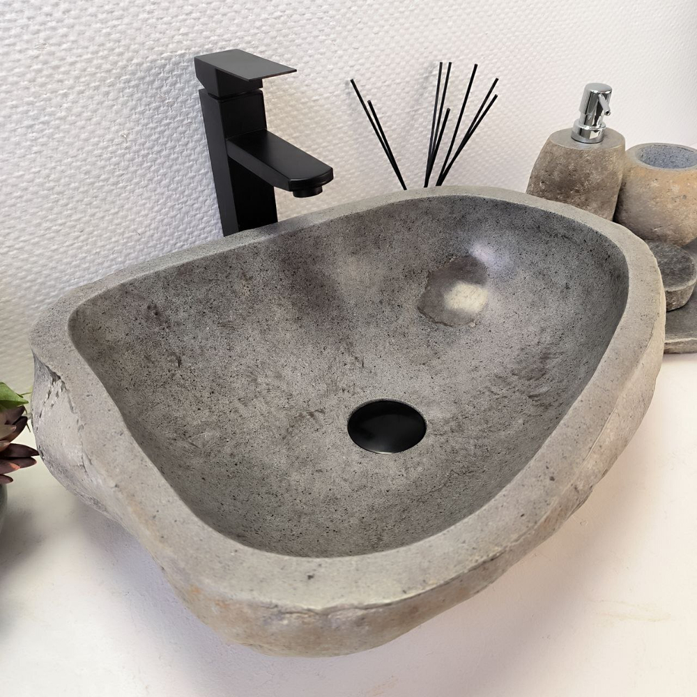 Раковина из речного камня RS-64115 (50*39*16) 0122