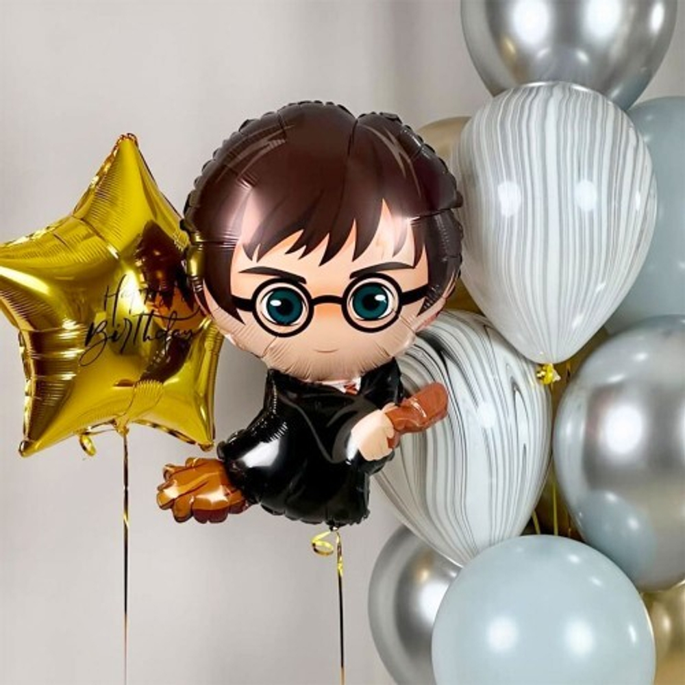 Фольгированный шар-фигура «Маленький Гарри на метле, 69 см