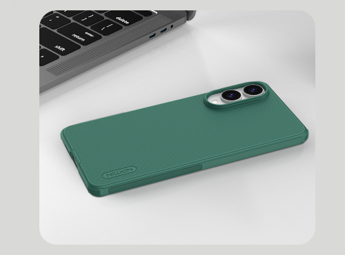 Усиленный чехол зеленого цвета (Dark Green) от Nillkin для Samsung Galaxy S25 Edge, серия Super Frosted Shield Pro