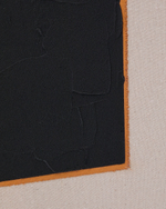 Zernu Абстрактная картина оранжево-чёрная на льняном холсте